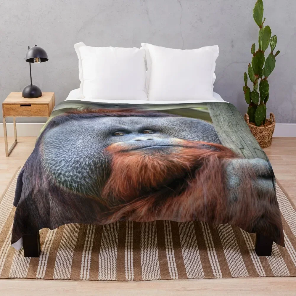 Orangutan Throw Blanket warm winter Plush blankets ands Furry Blankets