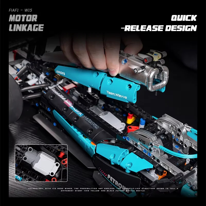 New Racing Car F1 Building Set Building Blocks Car Assembly Cool Collection Display Model Car Kit Boy Toy Birthday Gifts 1420pcs