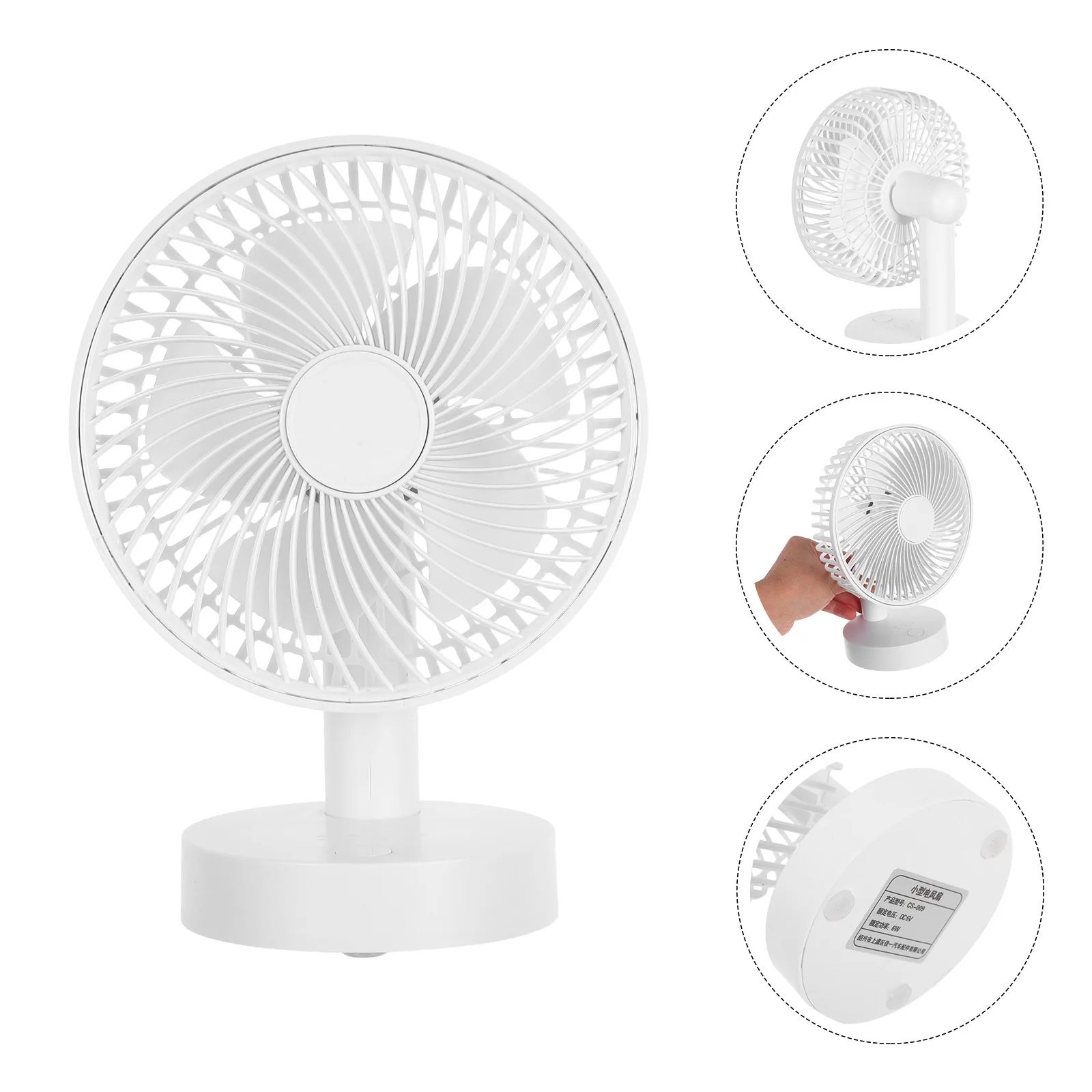 

Mini Usb Rechargeable 5 Speeds Dual Use For Office Portable Cooling Strong Airflow Quiet Operation Travel Size Handheld Small