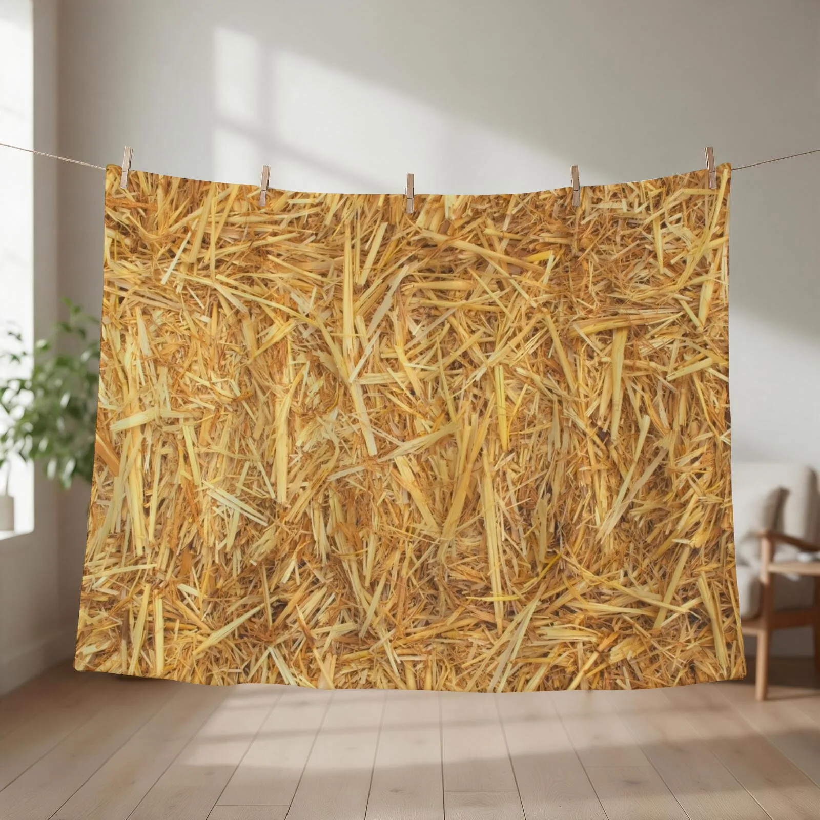 STRAW Throw Blanket couch cozy soft plush fuzzy picnic outdoor blanket
