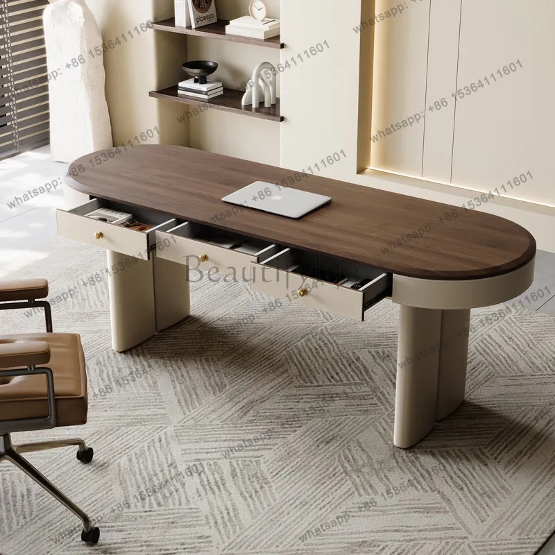 

Desk French antique solid wood minimalist office boss consultation table