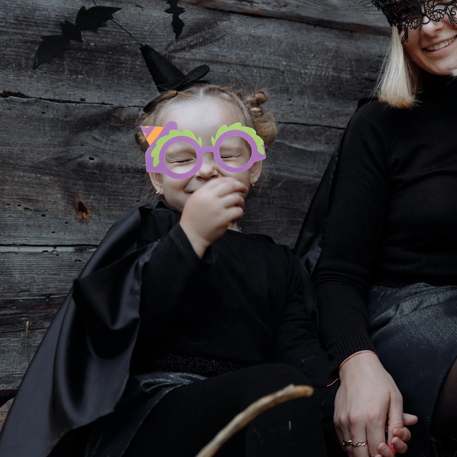 6Pcs Halloween Glasses Frames Unique Light Funny Eyeglasses Prop Kids Halloween Party Supplies Cosplay Props Glasses Frames Prop