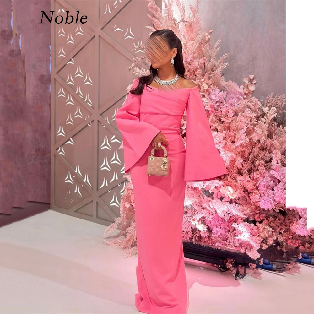 

Noble Popular Off-the-shoulder Neckline Summer Formal Evening Dress For Women 2023 Saudi Arabia Long Sleeves Custom Gowns