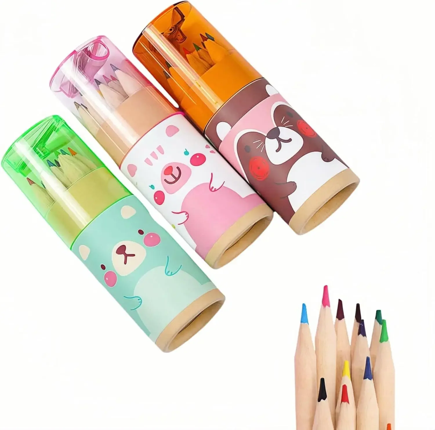 

3-Pack Mini Colored Pencils Set, 36 Total with Sharpener, Portable Tubes for School & Travel