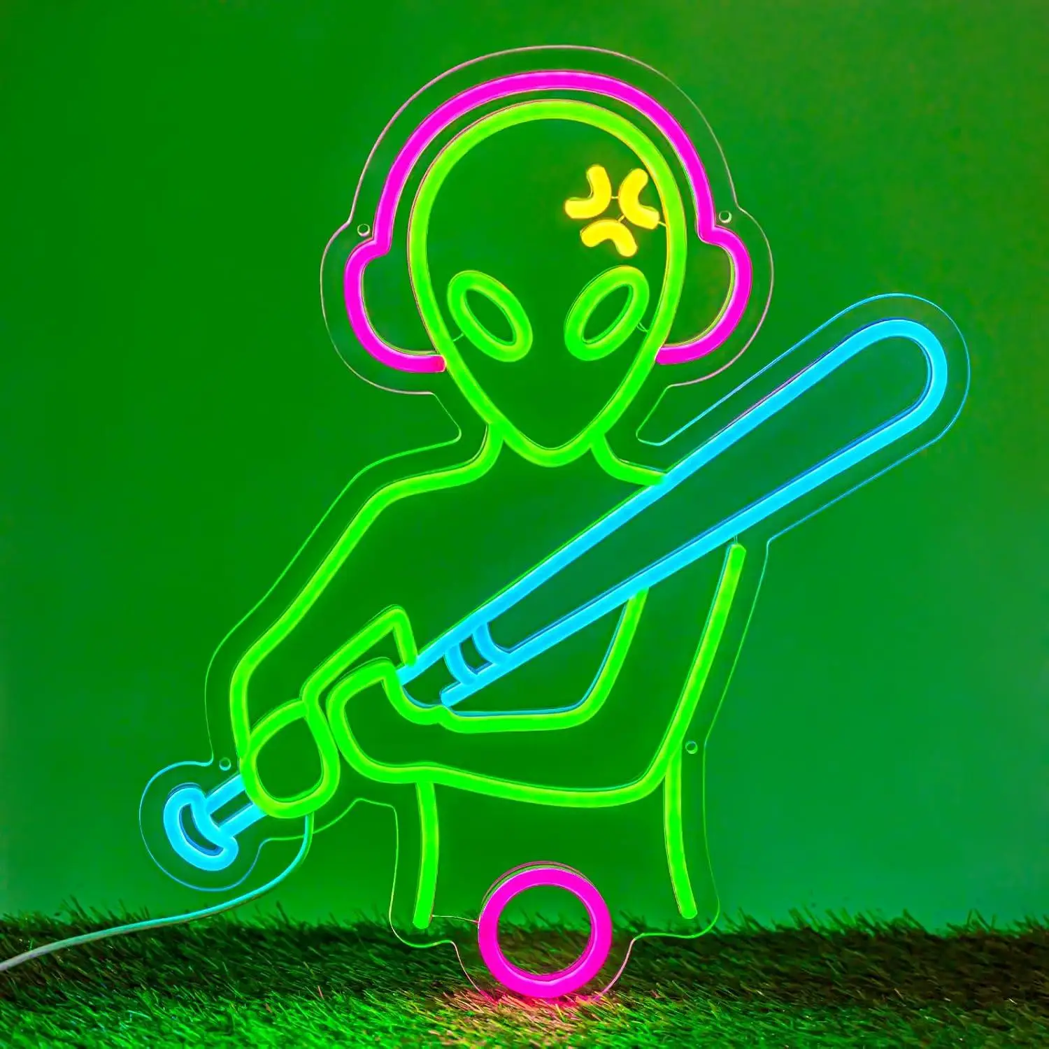 

Alien Baseball Neon Sign LED Dimmable USB Powered Sports Neon Light for Bedroom Man Cave Dorm Game Room Decoration Unique Gifts