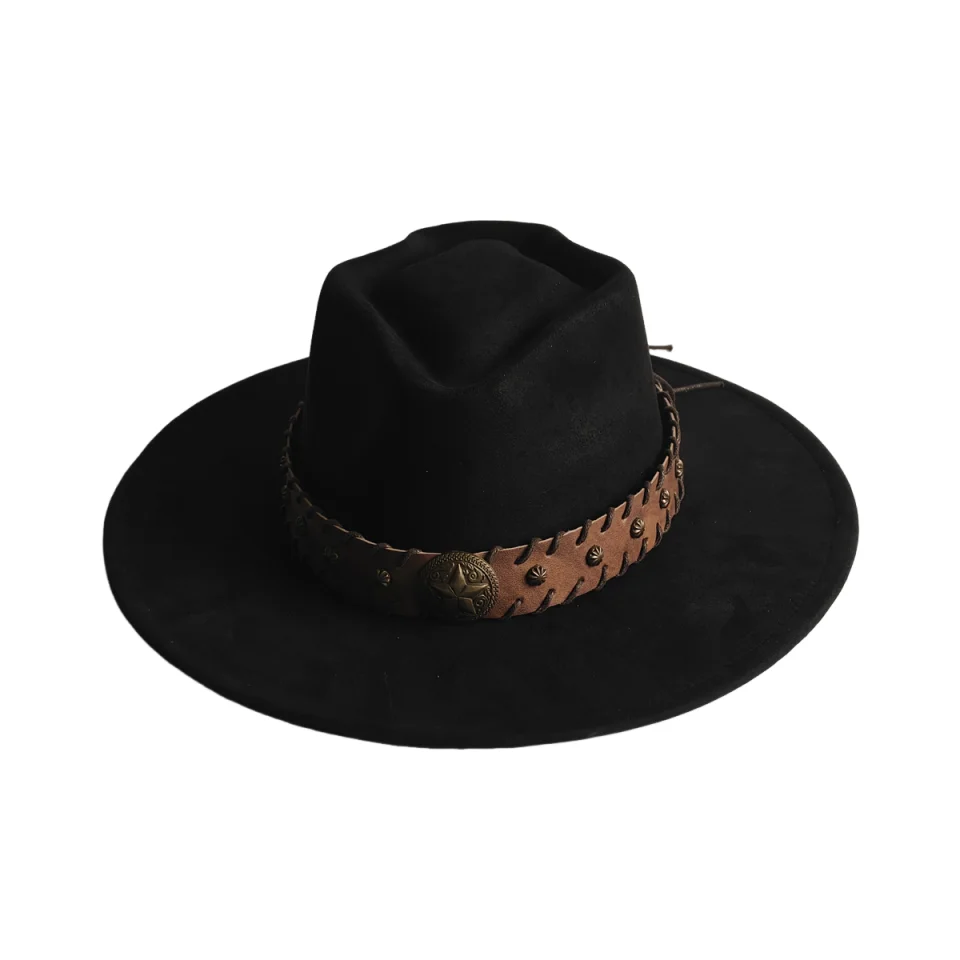 Retro Arrow Top Vegan Suede Hat 9cm Wide Brim Fedora Hat for Women Men Suitable for Pyrography Painting Gifts Party Etc view 6