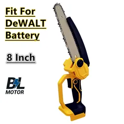 Sierra de cadena eléctrica sin escobillas, herramienta de corte para carpintería, apta para DeWALT, batería de 20V, 8 pulgadas