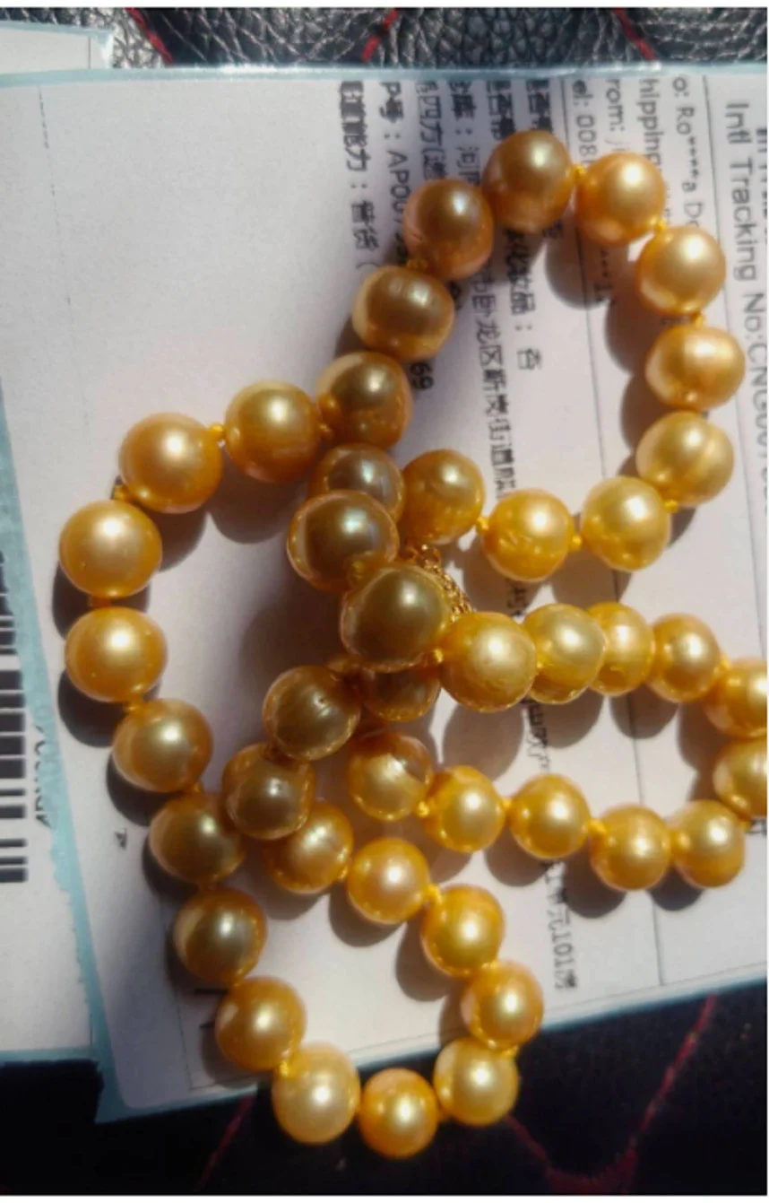 

Красивое КРУГЛОЕ ОЖЕРЕЛЬЕ С ЖЕМЧУГОМ ЮЖНОГО МОРЯ 18 ДЮЙМОВ, 9–10 ММ, ЗАСТЕЖКА из ЗОЛОТА 14 КАРАТ