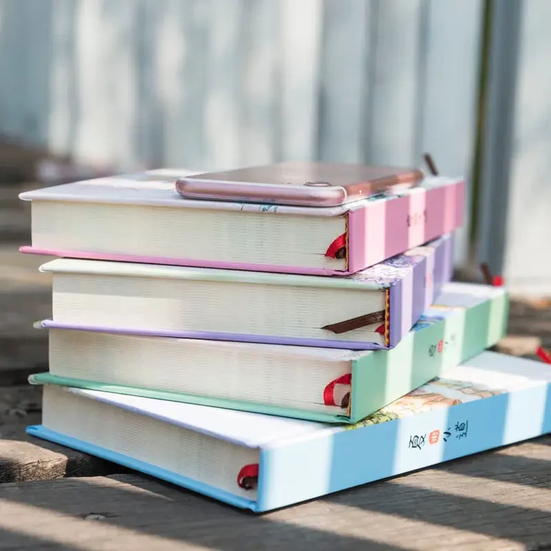 creative-a5-color-page-notebook-fresh-illustrations-for-girls-diary-handbooks-student-stationery-gifts-144-pages