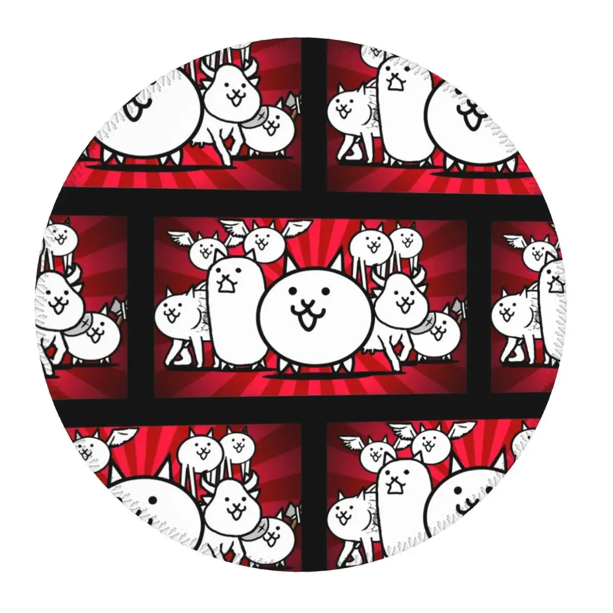 Nyanko Great War Battle Cats Round Mouse Pad Computer Keyboard Mouse Mat Gaming Laptop Desk Mat Office Table Mats