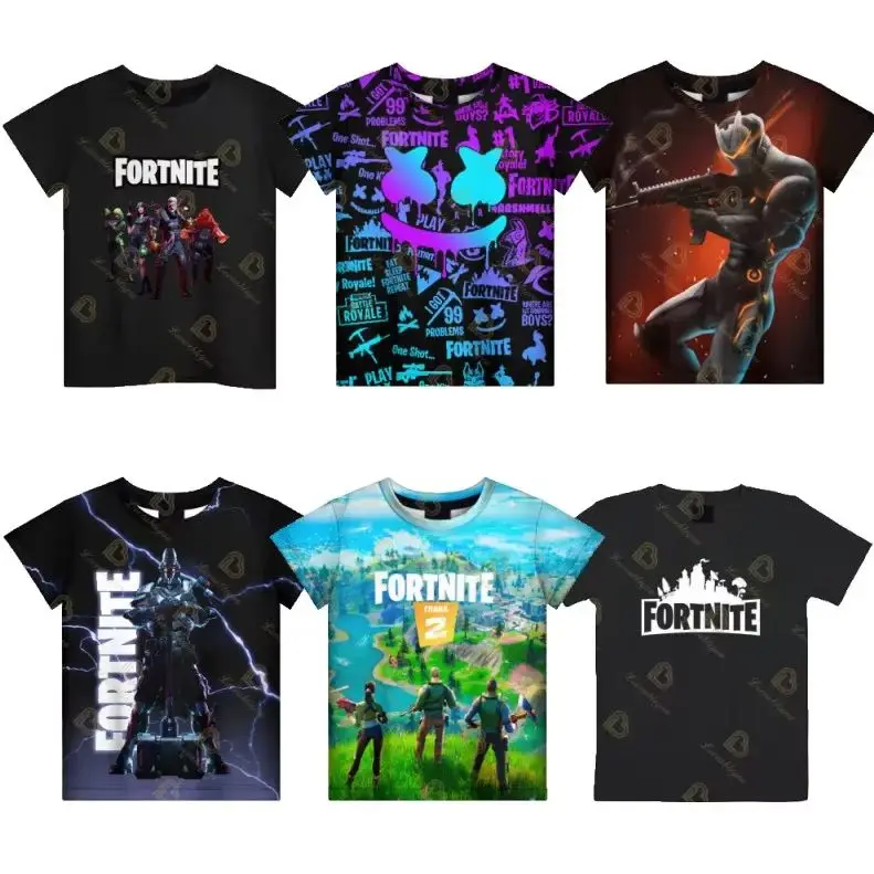 Fortnite 3d футболка детская футболка с короткими рукавами с героями мультфильмов для мужчин/женщин повседневная короткая рубашка модные летние топы с героями мультфильмов для мальчиков и девочек