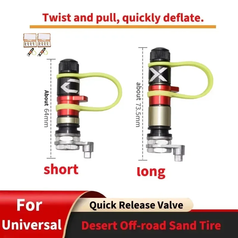 1 or 4pcs Tire Quick Release Valve For Desert Off-road Sand Accessories Tire Deflation Valves Pressure Relief Universal Car Part