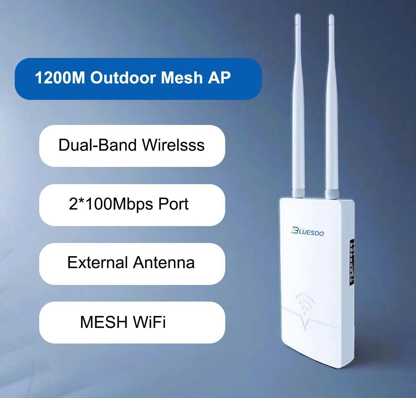 

1200 Мбит/с уличный AP-маршрутизатор двухдиапазонный беспроводной Wi-Fi 5 точка доступа MESH маршрутизатор MESH внешняя антенна с высоким коэффициентом усиления 24 В PoE
