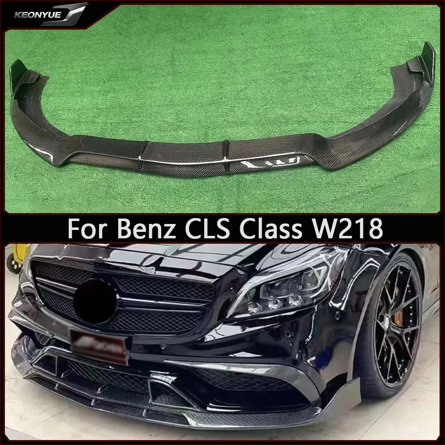 Für Mercedes Benz CLS-Klasse W218 CLS63 Carbon-Faser Frontspoiler Auto-Stoßstange Diffusor Frontlippe Spoiler Auto-Zubehör Karosserie-Kit