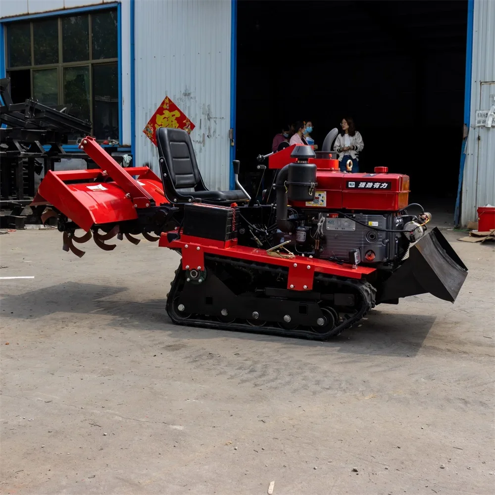 2025 New model!! Direct manufacture rotary tiller tractor rubber tracks crawler tractor