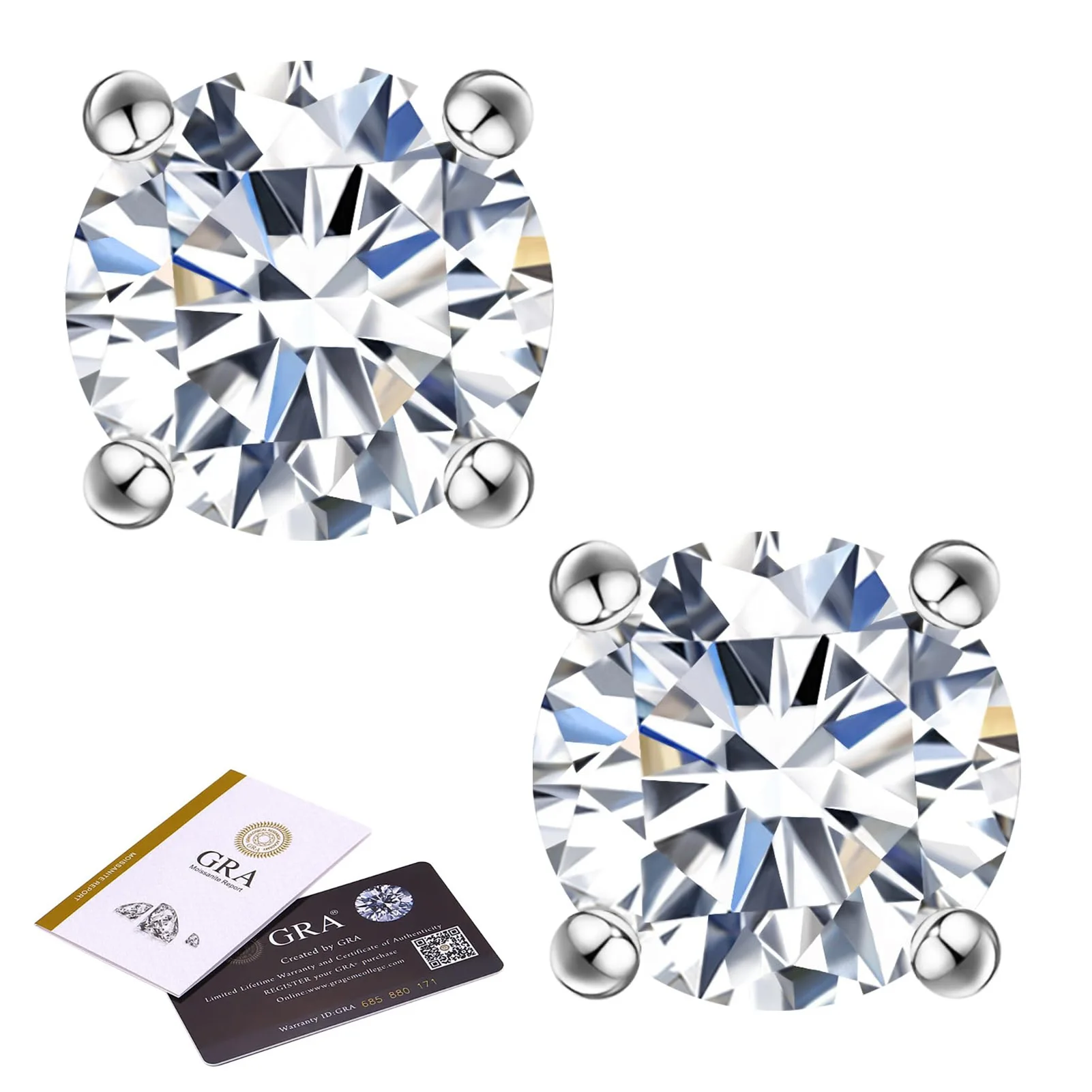 

ICEBLING 3/4/5/6/7/8/9/10MM Moissanite Earring Round Cut VVS 925 Sterling Silver Studs For Men Women Jewelry