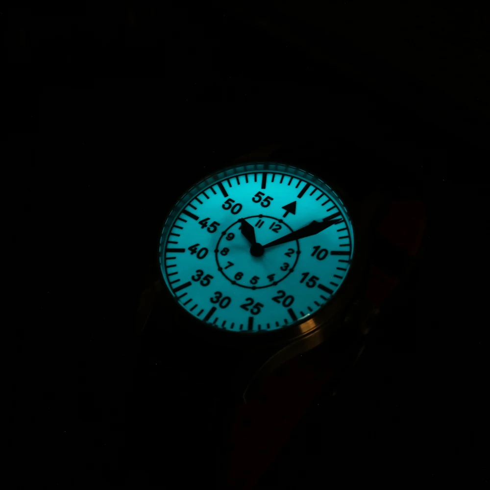 Escapement time-reloj piloto automático PT5000, con lumen completo tipo B y funda de 40mm, resistente al agua, 100M