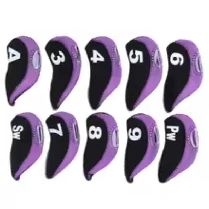 New Neoprene Black Purple Number Convenient Universal Soft Golf Putter Cover Iron Club Headcover Accessory During Outdoor Travel