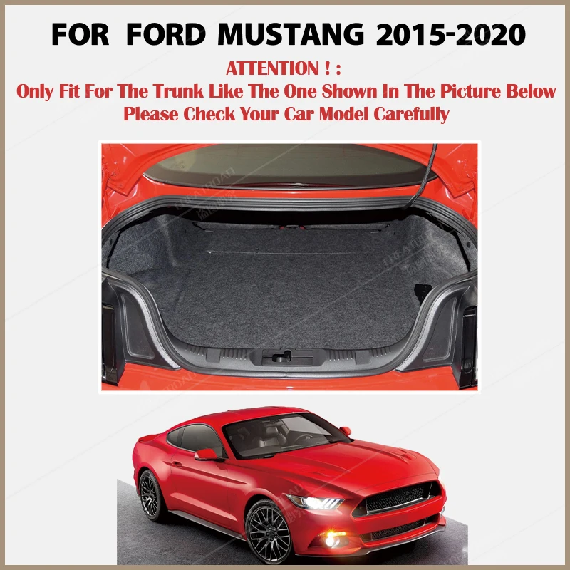 Interior Accessories Car trunk mat for Ford Mustang 2015 2016 2017 2018 2019 2020 Cargo Liner Carpet Interior Parts Accessories