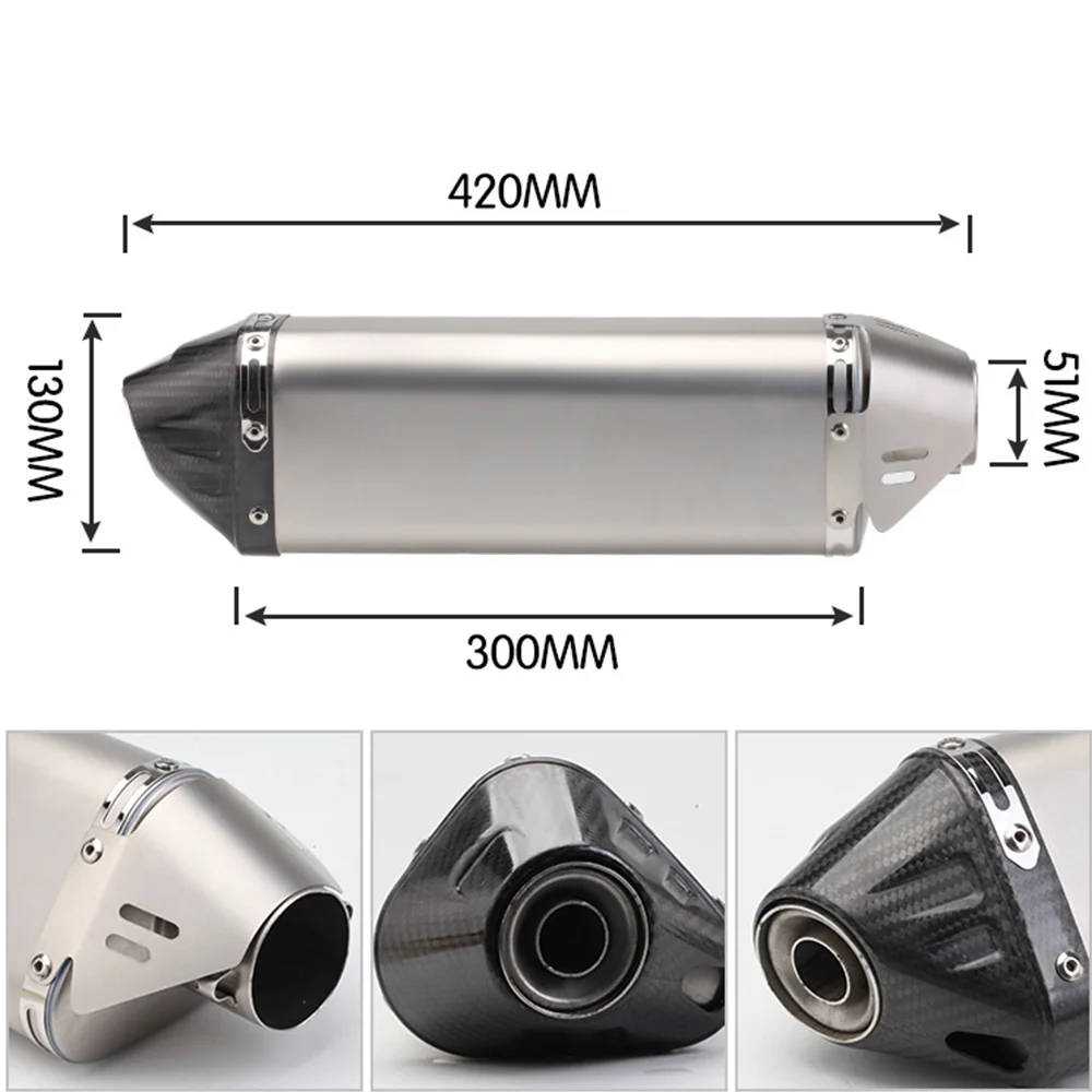 51mm universal modified motorcycle exhaust pipe suitable for Kawasaki NINJA400 Z900MT07/MT03 R1/R3/R6 for Honda FZ300/CBR