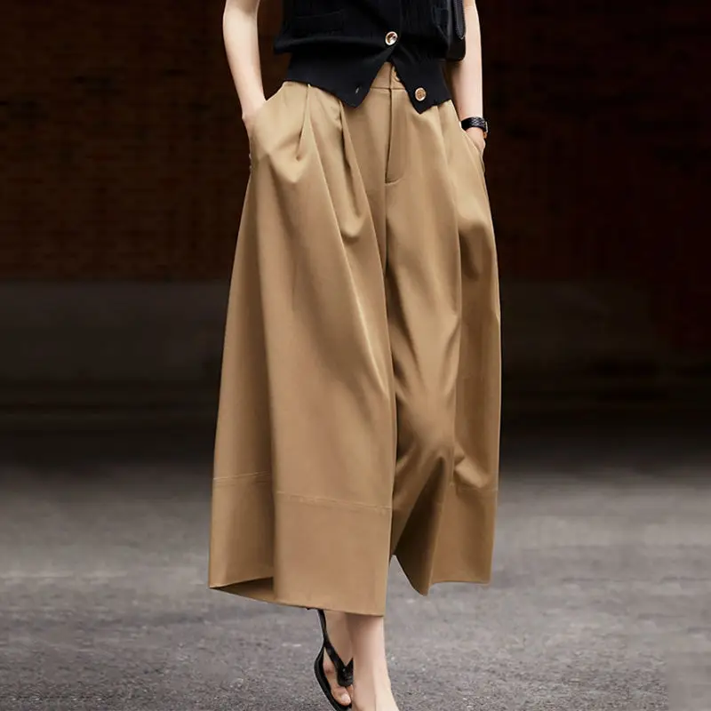 

SuperAen Korean Nine-point Pants 2025 Summer New Loose Wide-leg Pants for Women