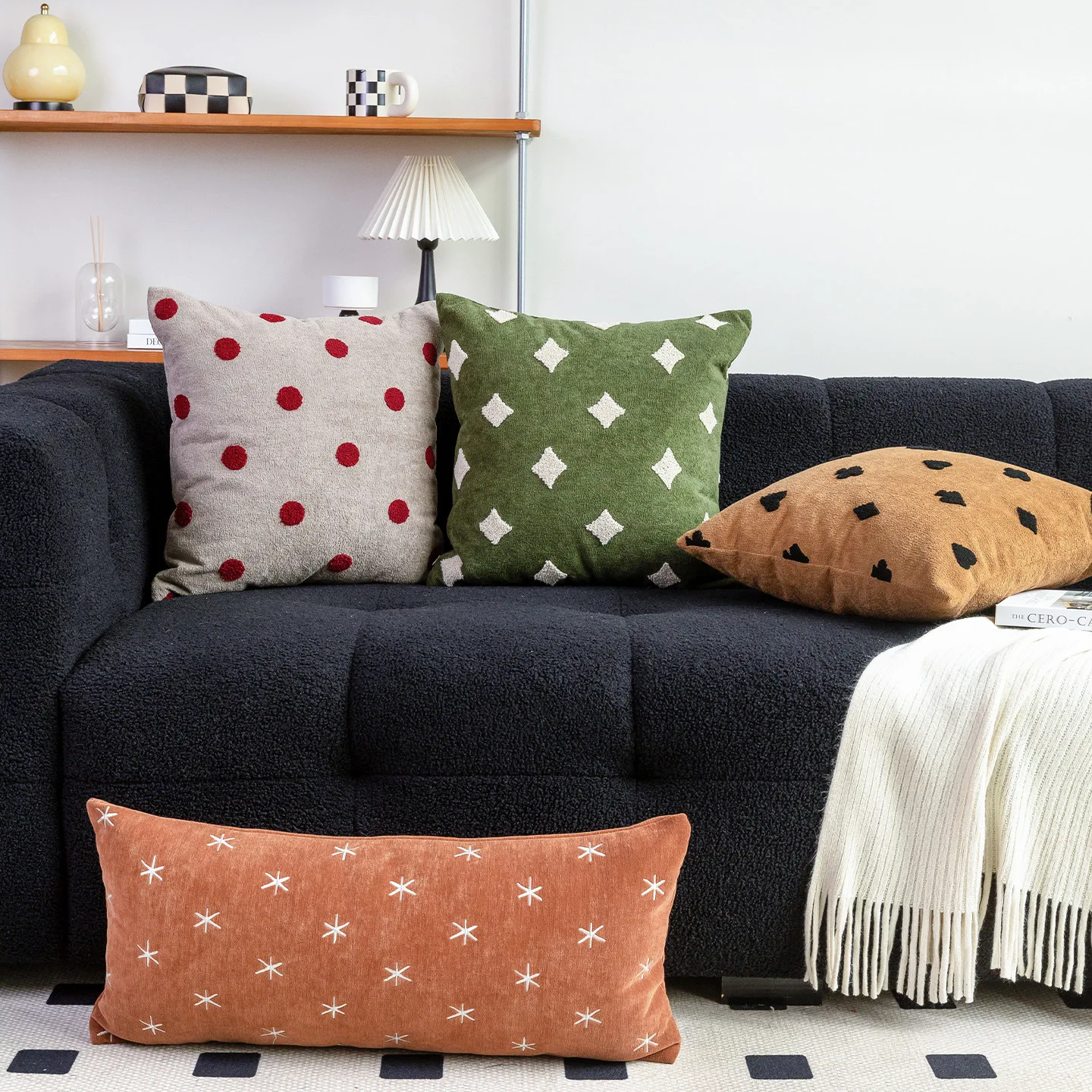 Design Luxury Cushion Cover 45x45 30x65cm Yellow Brown Spade Pattern Pillowcase For Home Hotel Bed Living Room Sofa