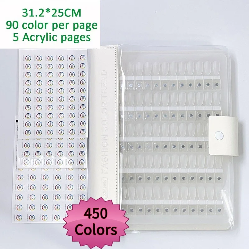 78-450 kleuren Tips Magnetische Nail Art Swatch Boek Grote opslag Acryl Nagelgel Werkt Displaykaart Manicure Kleurtestgereedschap