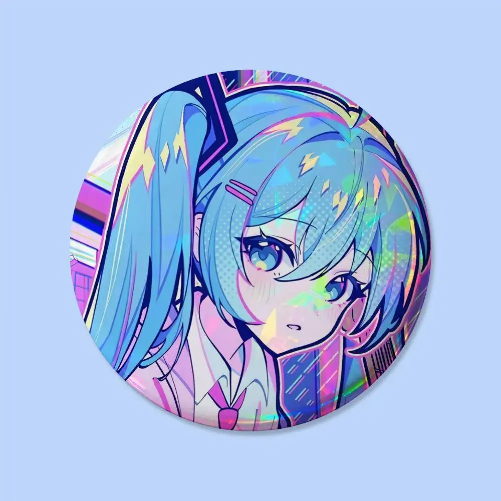 Niedliche M-Miku Kawaii Anstecknadeln Runde Kreative Broschen Taschen-Deko-Accessoires für Fans und Freunde Geschenke – Detail 12