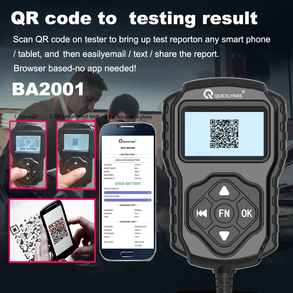 QUICKLYNKS BA2001 Vehicle Battery Tester