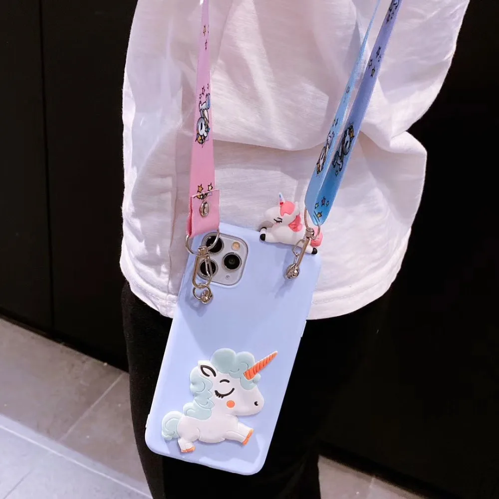 3D Cartoon Pink Unicorn Soft TPU Case For iphone 15 14 13 mini 5S SE 2020 X XS XR 11 12 Pro Max Cute Horse Rubber Bunny Cover image 6
