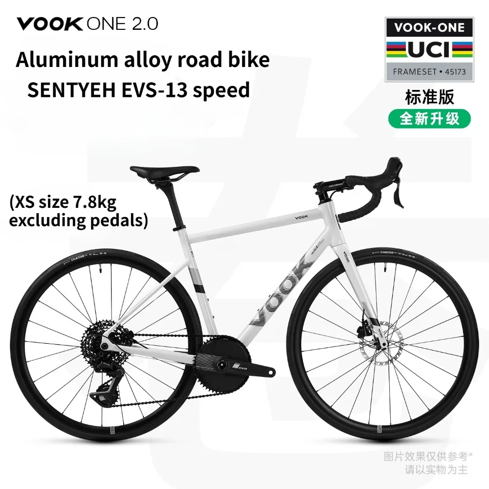 

VOOK New ONE 2.0 Aluminum Alloy Road Bicycle SENTYEH EVS-13 Speed Hydraulic Disc Brake 700 * 28C Wheel Set Ultra light bicycle