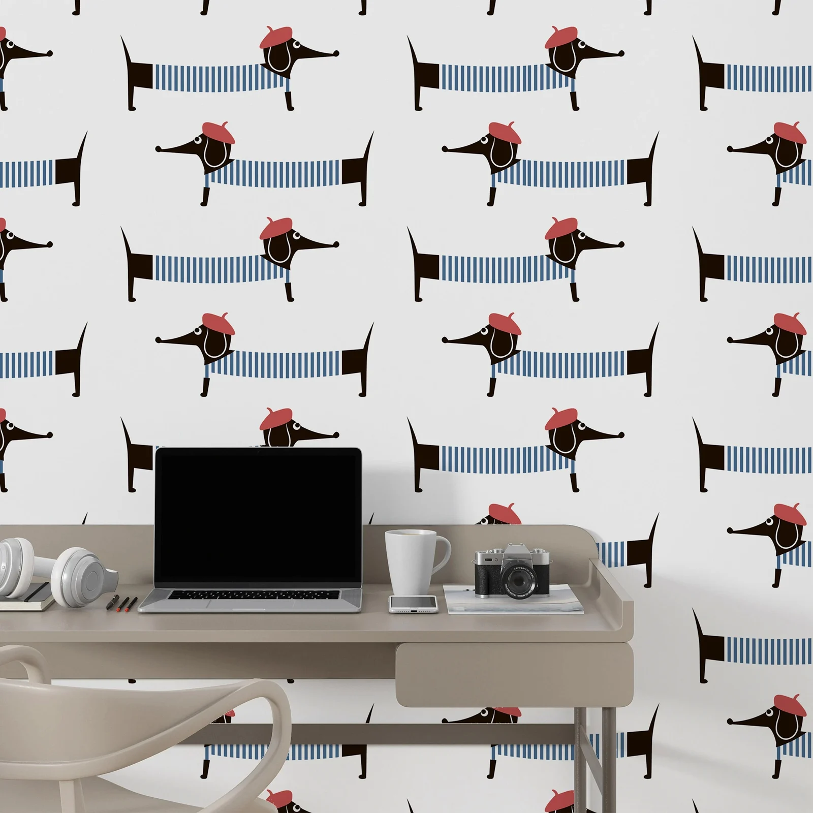 

Обои с изображением таксы, настенная роспись с милыми собаками и животными для детской комнаты, забавный настенный декор, самоклеящаяся/доставка без наклеивания