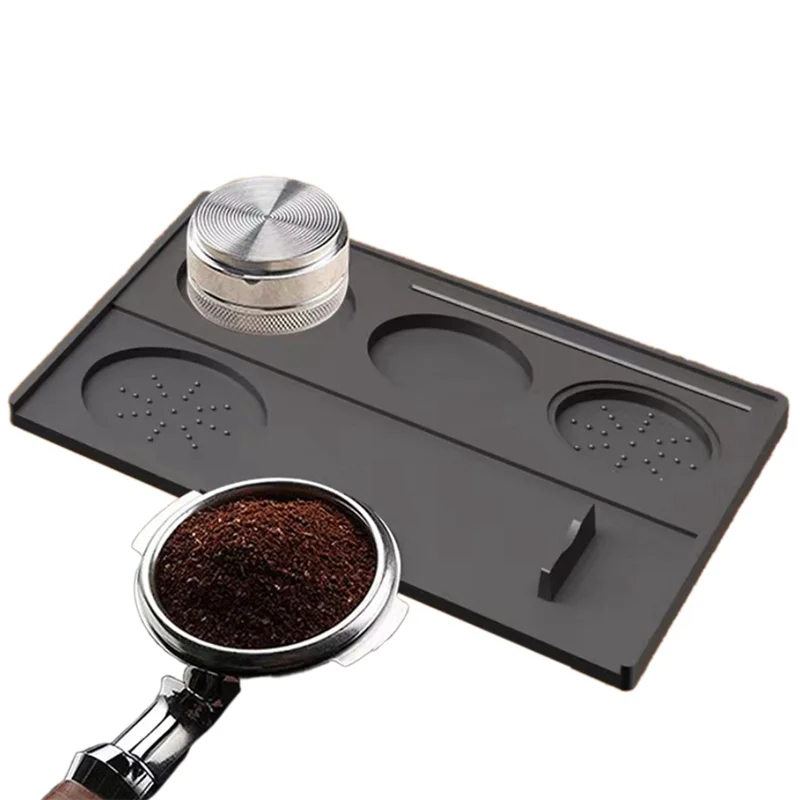 A74X Espresso Tamping Mat Silicone Coffee Tamper Mat Coffee Pad Tamp Station for Barista Tool Bar Espresso Accessory-Black
