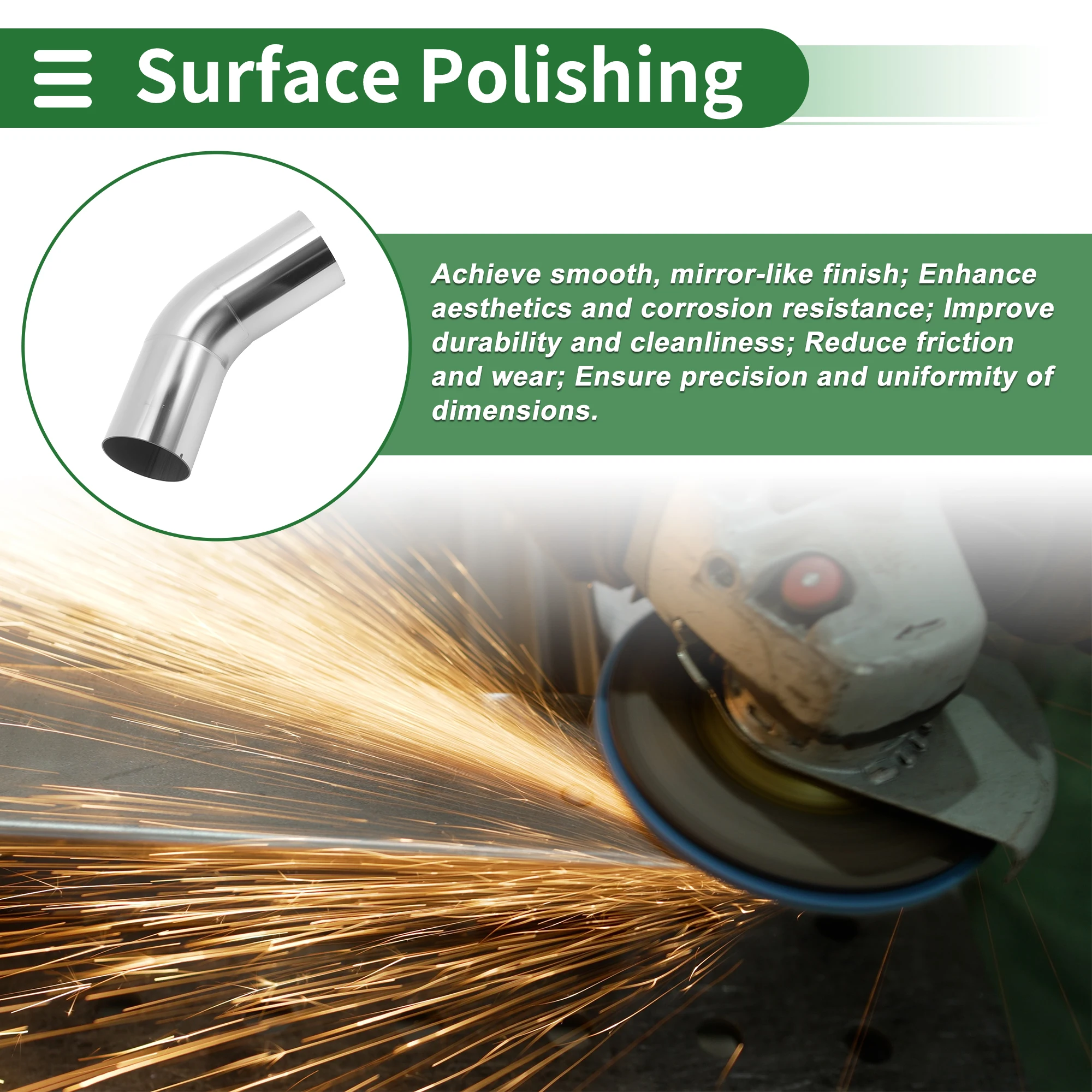 UXCELL 51mm 57mm 76mm 102mm OD Auspuff-Krümmerrohr T201 Edelstahl Universal 45 Grad Mandrel-Bend-Winkelrohr-Verbindung – Detail 4