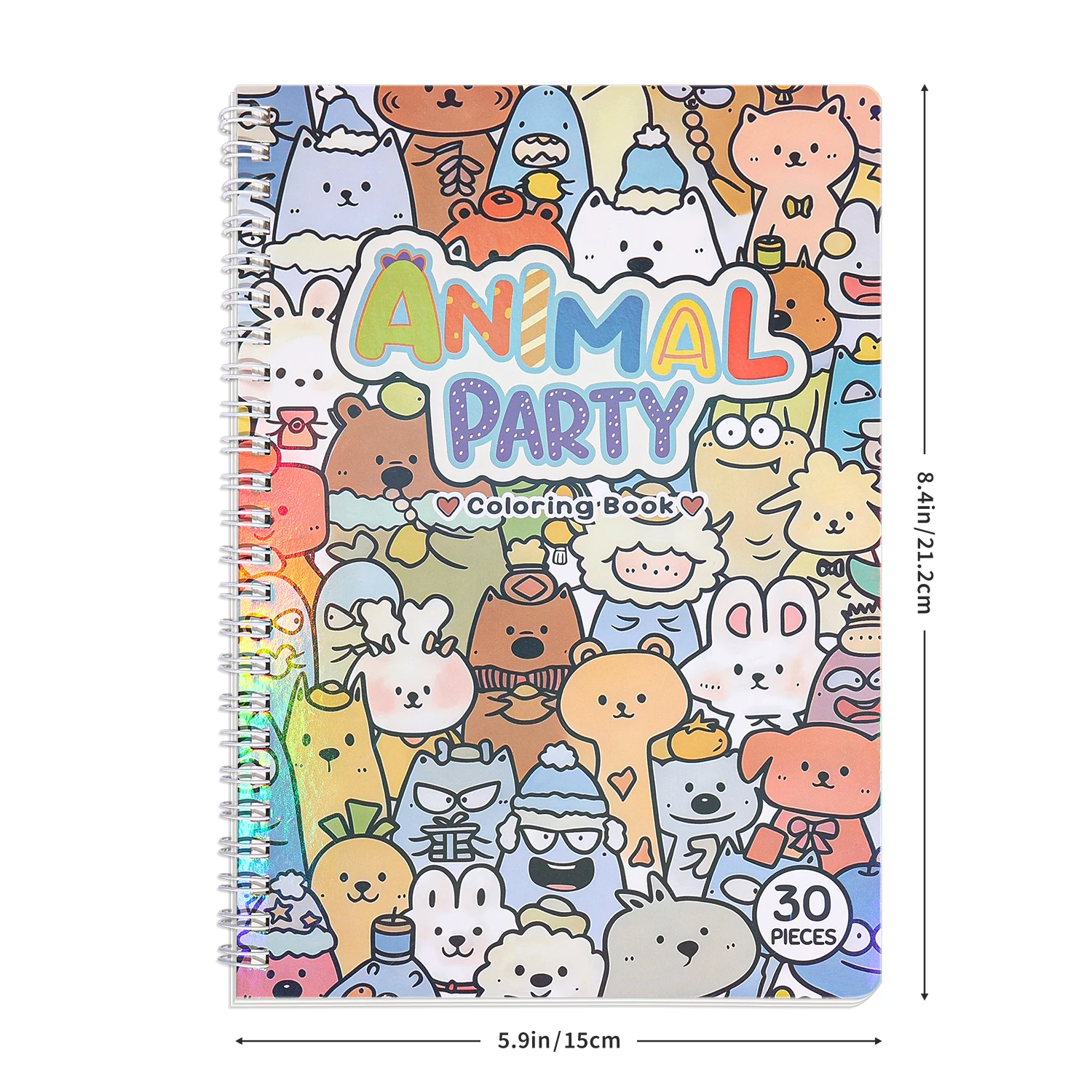 30Pcs Cute Animal Designs Coloring Book, for Relaxation and Anxiety Relief, Unique Non-Repeating Pet Pattern for Girl Women
