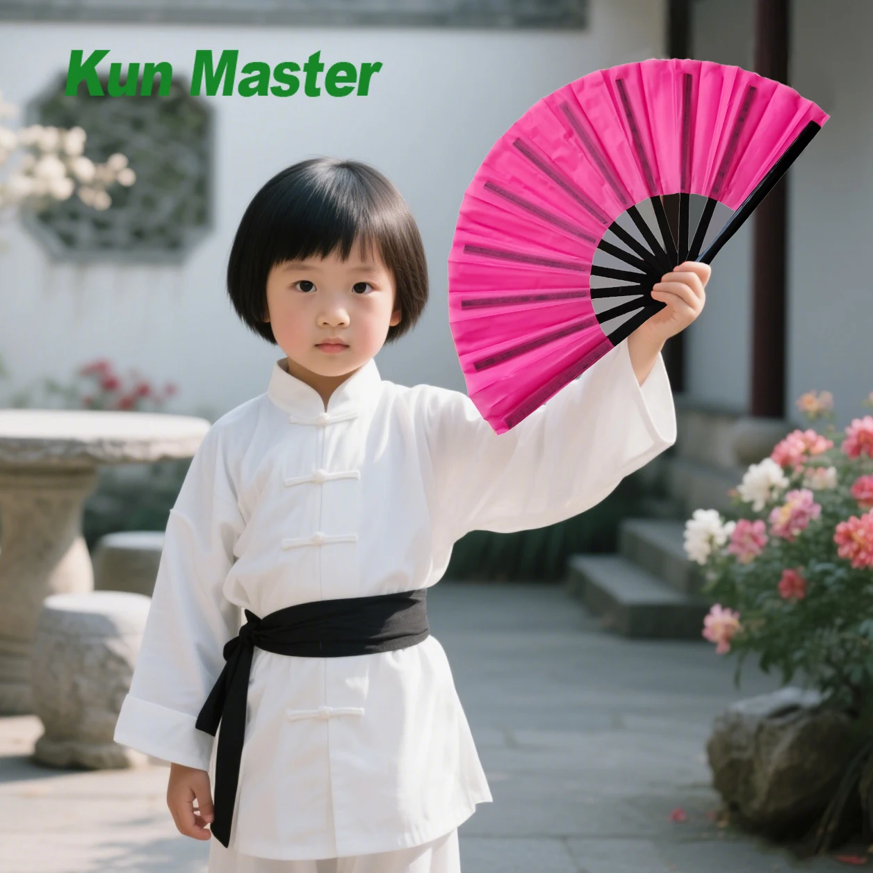 Abanico de Tai Chi de bambú, artes marciales de Kung Fu, 27 centímetros, abanico de Wushu Art Martiaux, Cosplay, actuación de baile, maestro Kun rojo