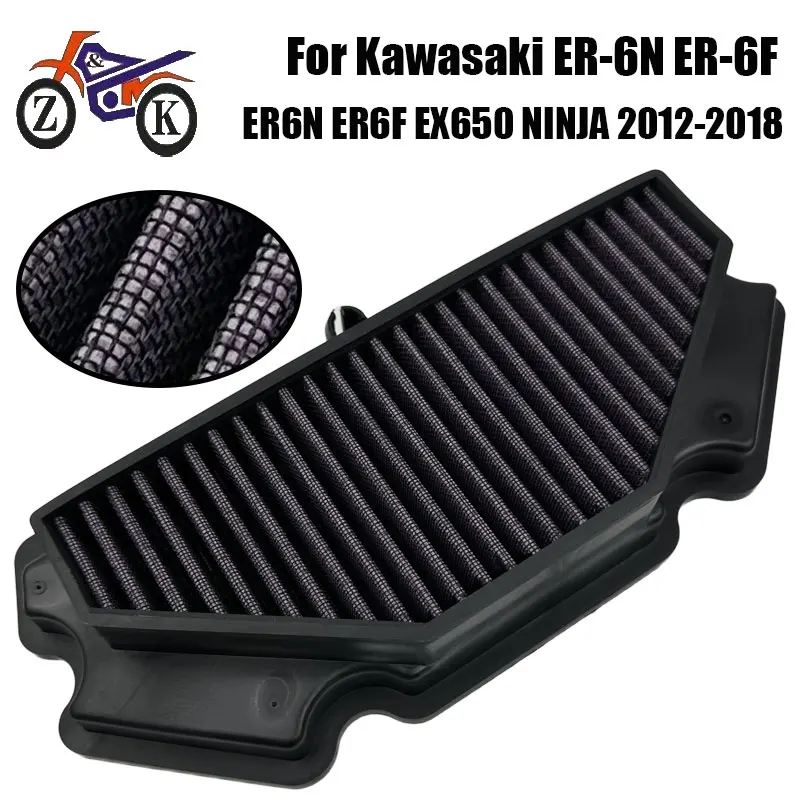 1PCS High Flow Washable Motorcycle Intake Air Filter For Kawasaki ER-6N NINJA 650 ABS ER 6N/6F ER6N ER6F EX650 ER-6F 2012-2016