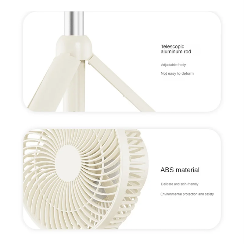 SANQ مروحة تبريد خارجية قابلة لإعادة الشحن صغيرة قابلة للطي تلسكوبية 4000 مللي أمبير كهربائية للمكتب المنزلي-B