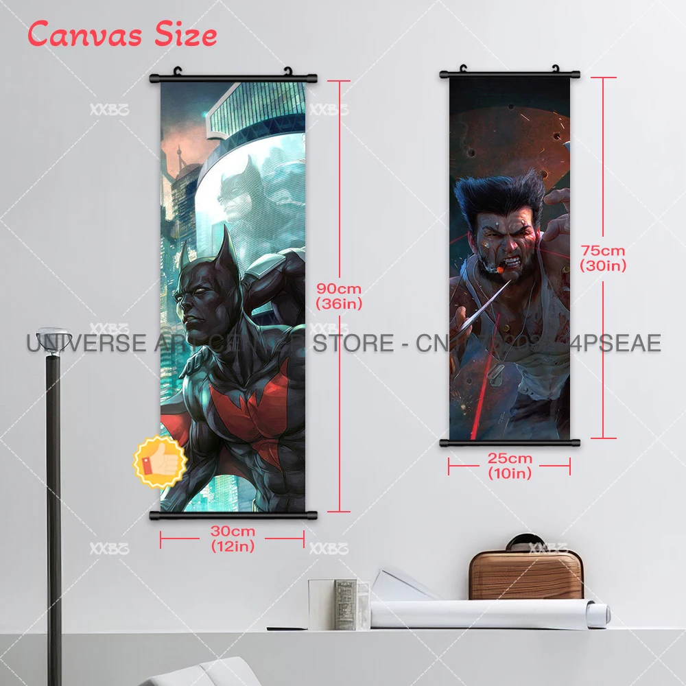 DC Comics Poster Wonder Woman Hanging Painting Canvas Harley Quinn Wall Art Home Decorative Batman Anime Superman Scroll Picture