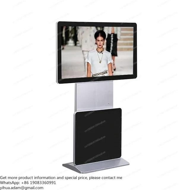 

Floor-standing Digital Signage Display with Smart Interactive Information Kiosk, Rotating Touchscreen, 55-inch