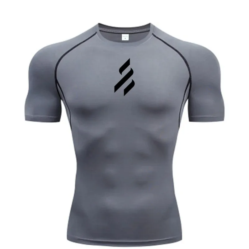 Compression T Shirt Men Summer Sportswear Running T-shirt Elastic Quick Dry Sport Tops Tee Athletic Gym Workout Shirts Men view 5