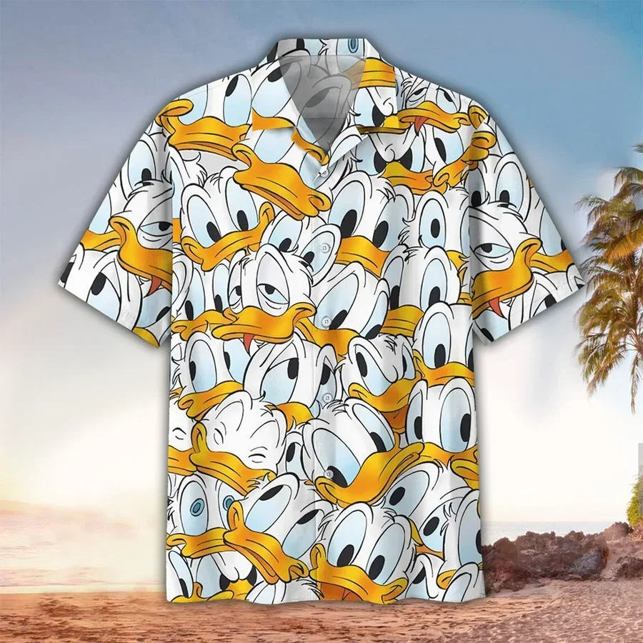 Donald Duck Disney Hawaiian Shirt, Donald Duck Shirthawaiian Shirt flowers, Aloha Beach shirts, Disney Summer Shirt