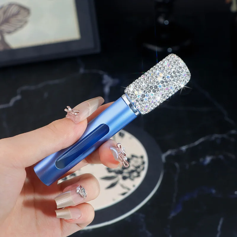 5ml Water Diamond-encrusted Perfume Dispensed Bottle Portable Hydrating Fine Mist Spray Bottle Glass Press Small Spray Bottle