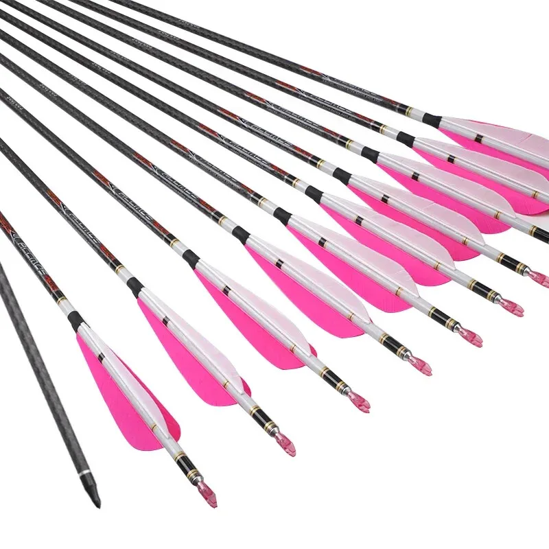 12pcs ID 6.2mm 33” 3K Carbon Weave Arrow with Hot Shrink Sticker 5