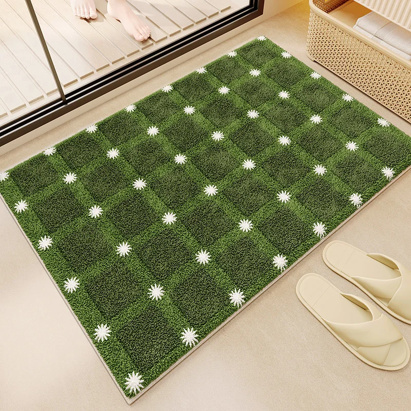 Household bathroom floor mat, bathroom absorbent non-slip mat, imitation cashmere bedroom toilet door foot mat, bathroom carpet