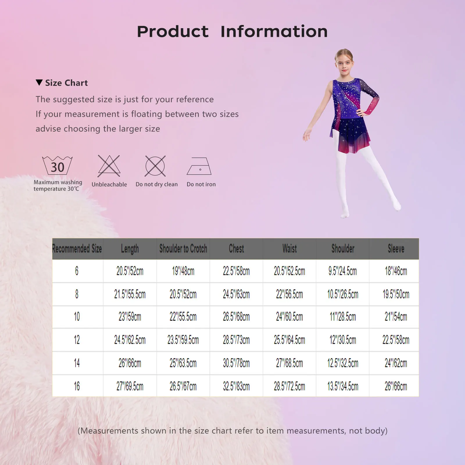 Girls Rhythmic Gymnastics Costume Shiny Rhinestones Contrast Color Leotard for Ballet Lyrical Dance Figure Skating Performance