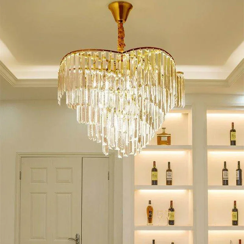 

Royal Modern Led Crystal Chandelier Living Room Decoration Luxury Gold Round Bedroom Pendant Light Indoor Light Fixtures Lampara