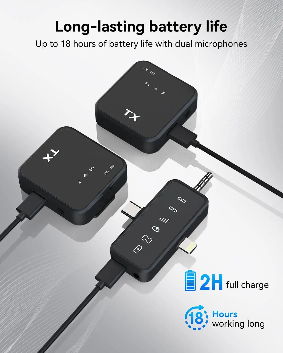 3 in 1 Microphone for iPhone/Android, Wireless, 328ft Transmission, Mini Microphone for Record Interview, YouTube, Tiktok image 5