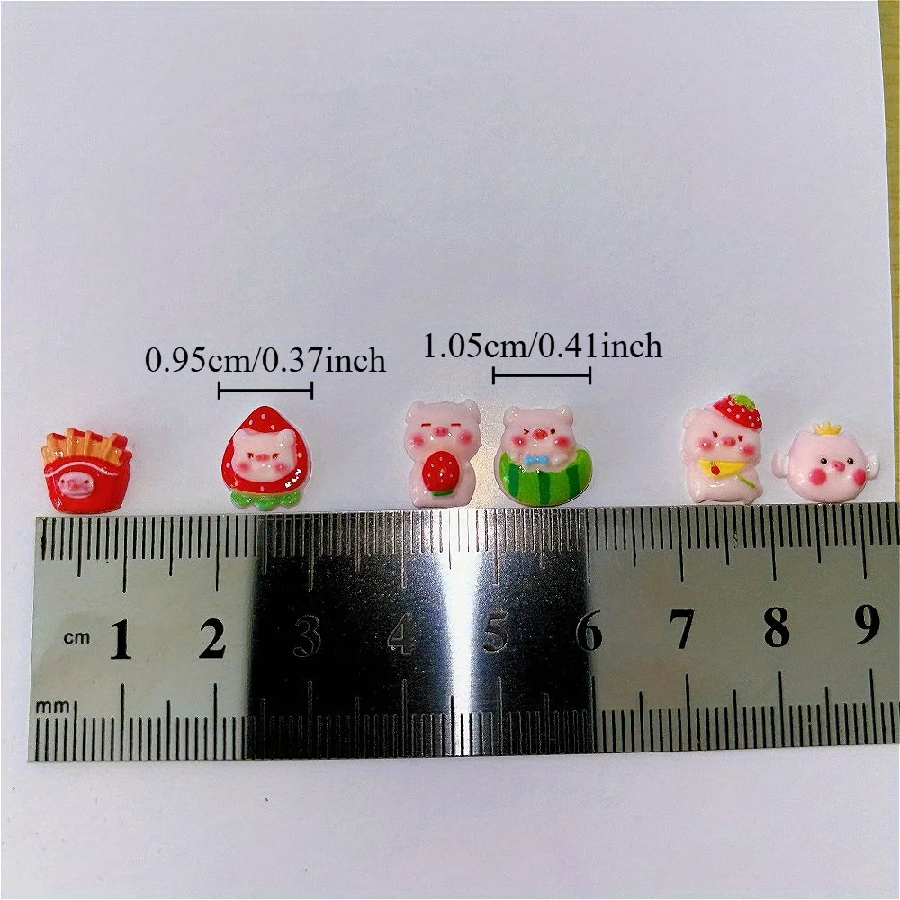 50 stuks hars schattig aardbei varken nail art handgemaakte slijtage nagel haarspeld koelkast telefoon geval nail art diy decoratie accessoires