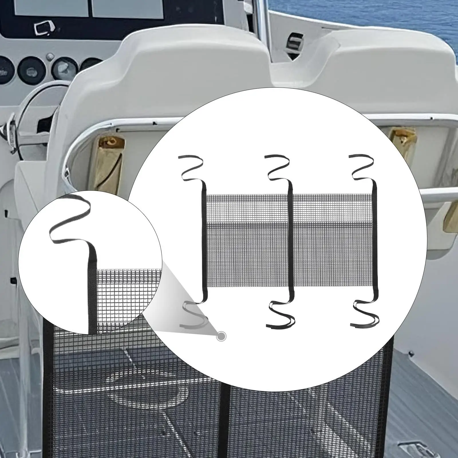 حقيبة تخزين القارب، ملحقات داخلية معلقة، منظم جيب معلق، شبكة بضائع لرحلة الطريق الطويلة، تخييم الدفع الرباعي #2